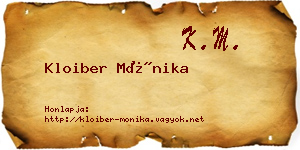 Kloiber Mónika névjegykártya