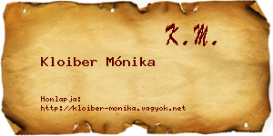 Kloiber Mónika névjegykártya